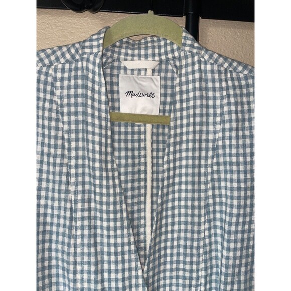 Madewell Women’s Linen Collarless Blazer in Gingham Check size S Oversized Fit - Picture 4 of 10